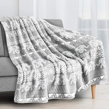 Elephant Blanket Soft Cozy Lightweight Gray Elephant Gifts for Women Adults, ...
