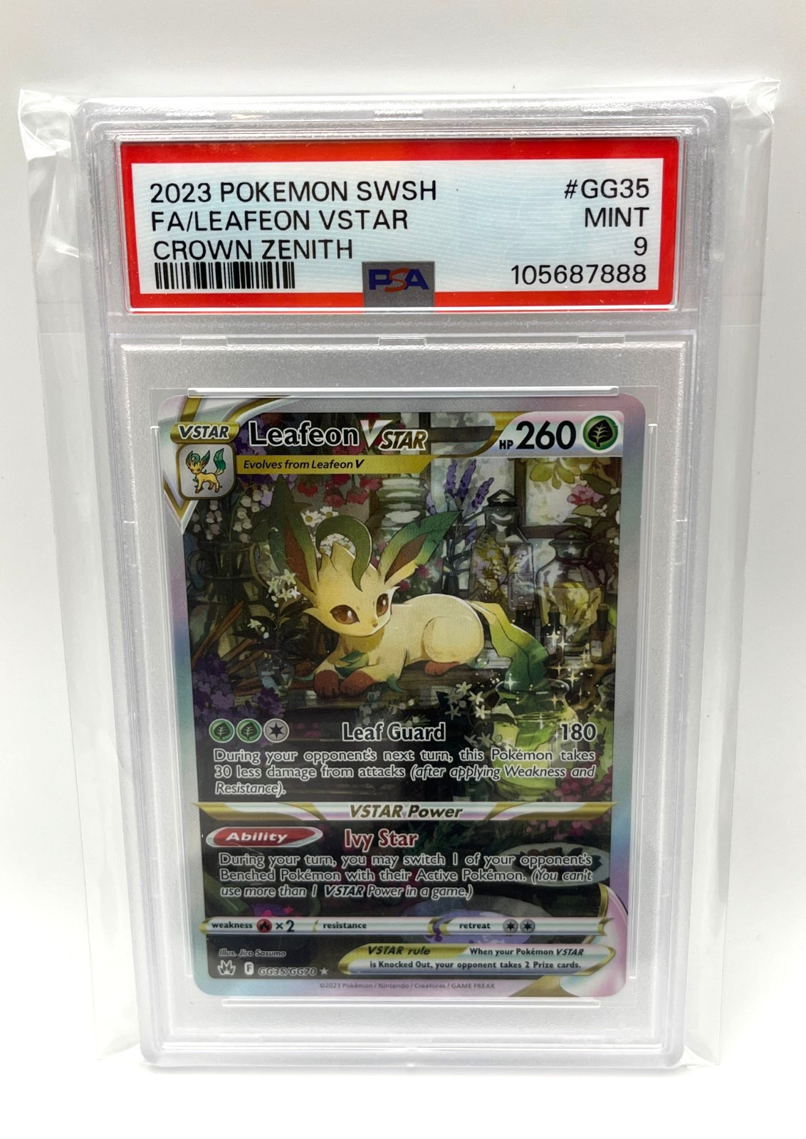 Pokemon Leafeon VSTAR GG35 Crown Zenith Galarian Gallery PSA 9 Mint Slab