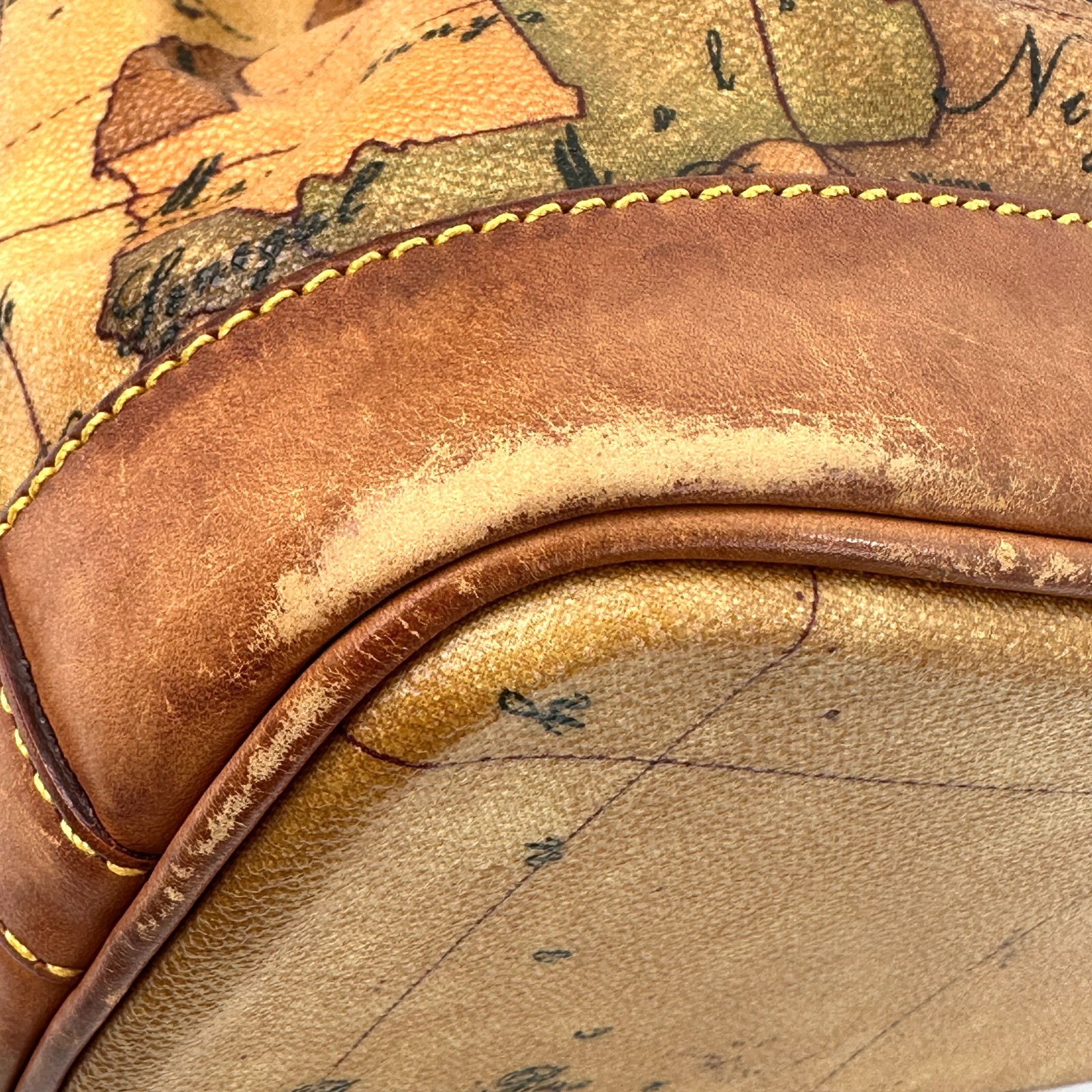 PRIMA CLASSE Shoulder Bag Drawstring Map Leather … - image 18