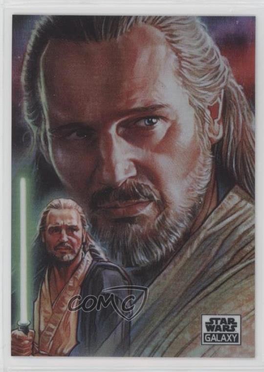 2021 Topps Chrome Star Wars Galaxy Refractor Qui-Gon Jinn Steve Chorney #38 1j4v