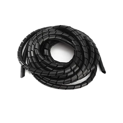 TPFNET Spiral Kabelschlauch Spiralband Kabelschutz Kabelbündler 10m Schwarz oder Weiß