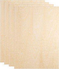 4pcs 2mm Basswood Plywood Sheets 12" x 9" x 3/32" Thin Unfinished Plywood Boards