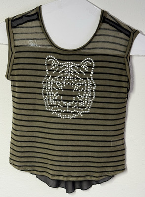 Bongo Striped Top M-L Mix Fabric Tiger Image