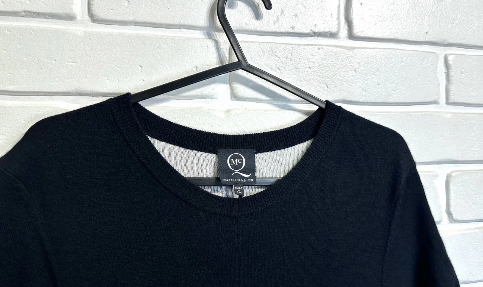 Abito bodycon Alexander McQUEEN MCQ Knitt look cutot taglia Small nero bianco