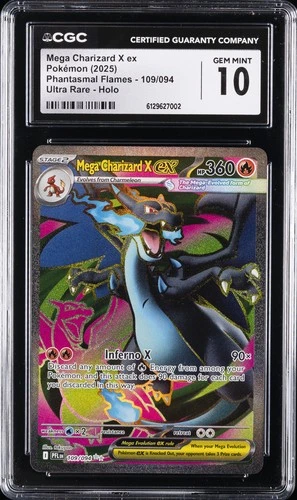 2025 POKEMON #109/094 MEGA CHARIZARD X EX CGC 10 GEM MINT