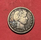 (1) Beautiful Toned Antique 1900-P Barber Quarter VF-VERY FINE NICE COIN