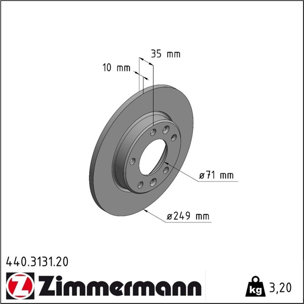 2X Zimmermann 440.3131.20 Bremsscheibe FüR Peugeot 308 LB LP LW LH L3 LC LJ LR-image
