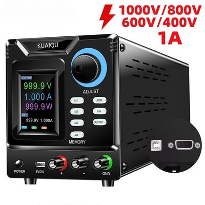 High Voltage 1000V 1A Bench Lab Power Supply, Adjustable Regulated Power Supply