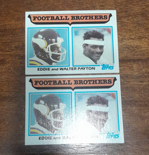 Topps 1982 Football Brothers Eddie Walter Payton NFL Card Lot - 2 Cards