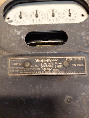VINTAGE WESTINGHOUSE ELECTRIC TYPE OaWATTHOUR WATT HOUR METER 