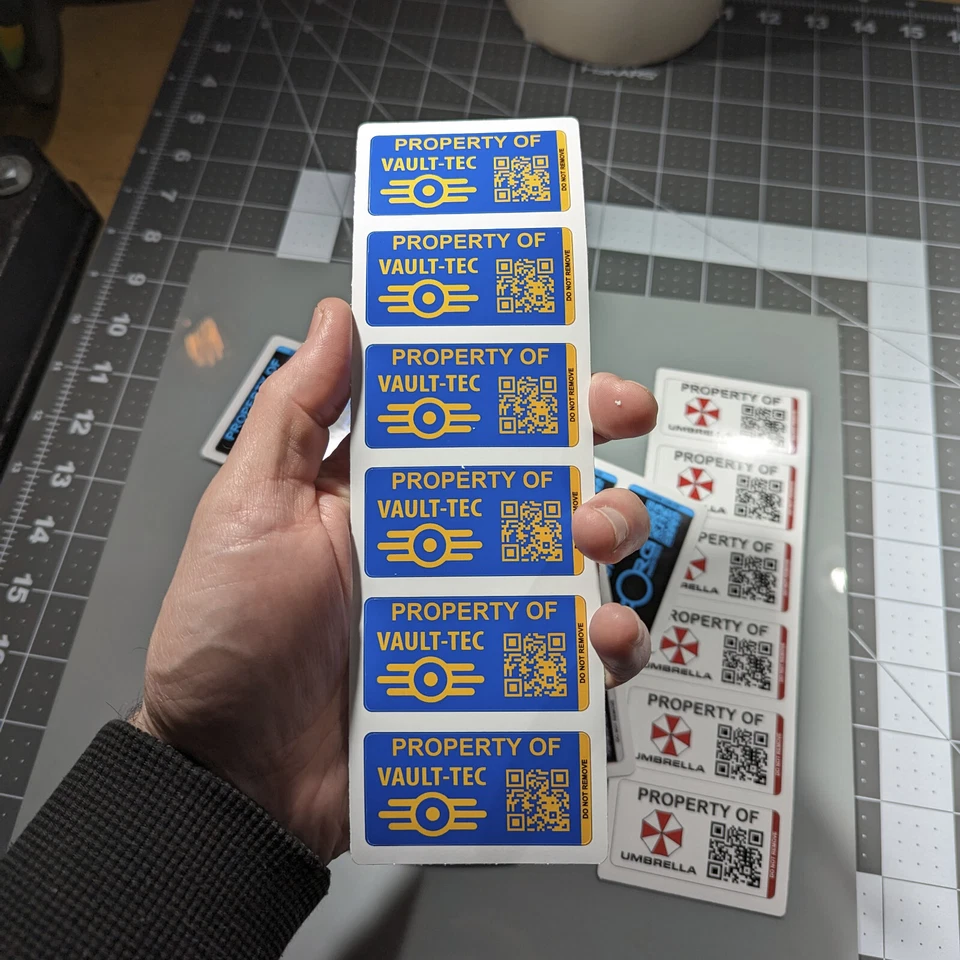 Vault-Tec Asset Tags (Vinyl Decal Sticker, Car laptop window tumbler water bottl - Image 2 of 4