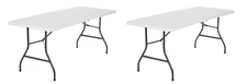 Cosco (2-Pack) 6 Foot Centerfold Folding Table, White