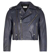 Zadig & Voltaire Navy Soft Lambs Leather Liyo Jacket Large Brand New With Tags