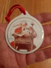 1996 JC Penny Norman Rockwell Santa Reading Letters Christmas Ornament Porcelain — photo 5