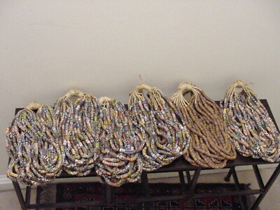 African Art  one strand Sandcast Trade Beads -Ghana-Free shipping in US