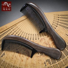 Black Buffalo Horn Comb handle Wooden Comb Massage Brush Health Care Hair Comb