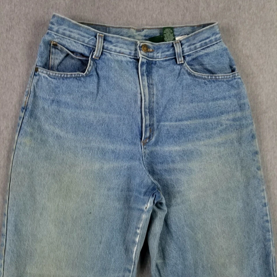 Pantalones de mezclilla para mujer vintage Hunt Club talla 12 Petite 12P HECHOS EN EE. UU. descoloridos usados tiro alto Foto 3 de 4