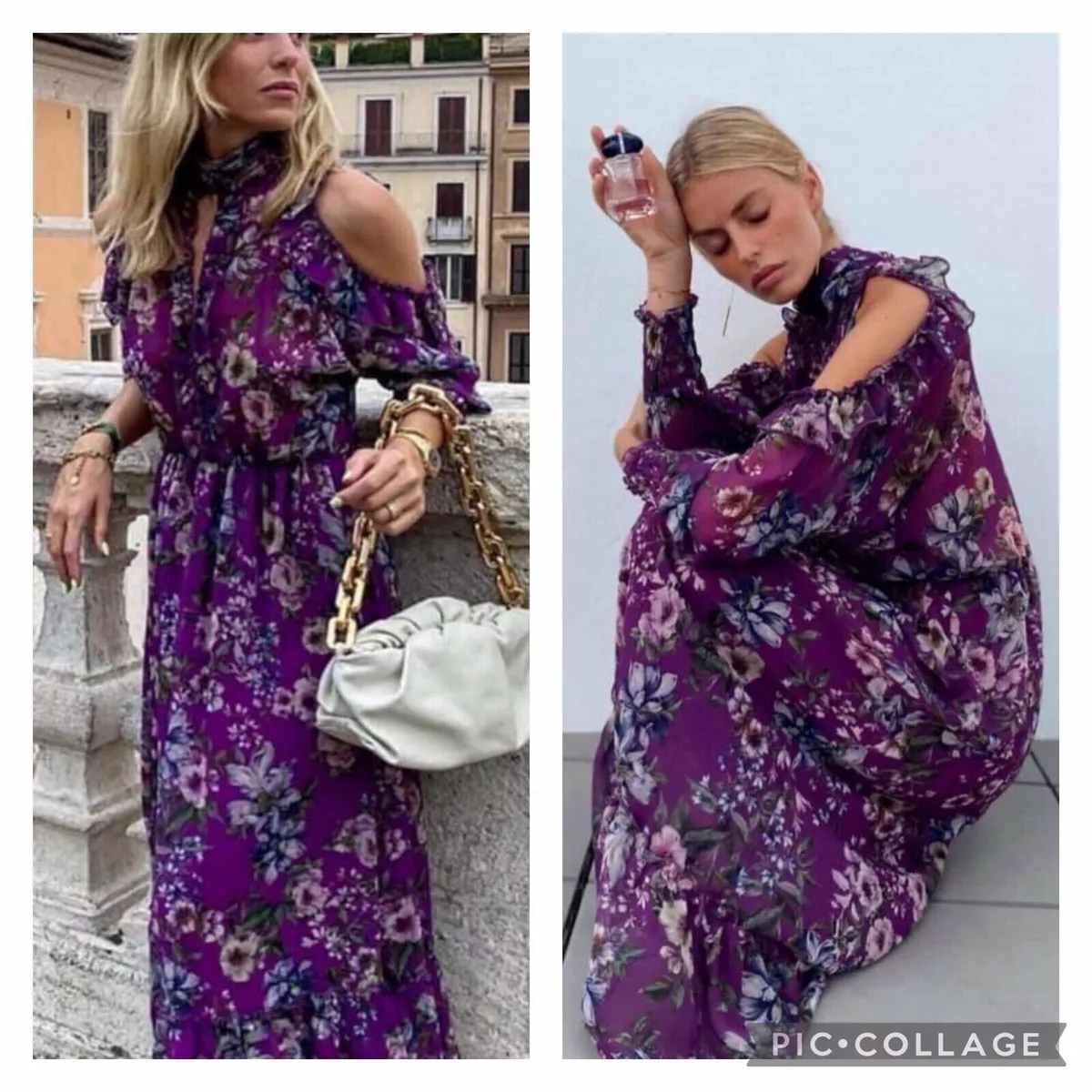 Plum floral maxi dress sale