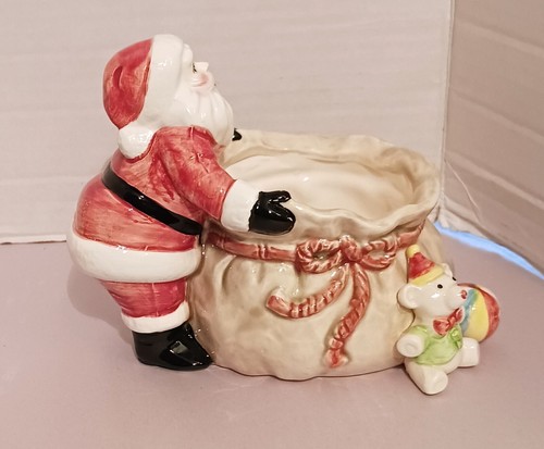 Santa Toy Sack Candy Dish 1981 Japan Fitz and Floyd Christmas - Picture 4 of 6