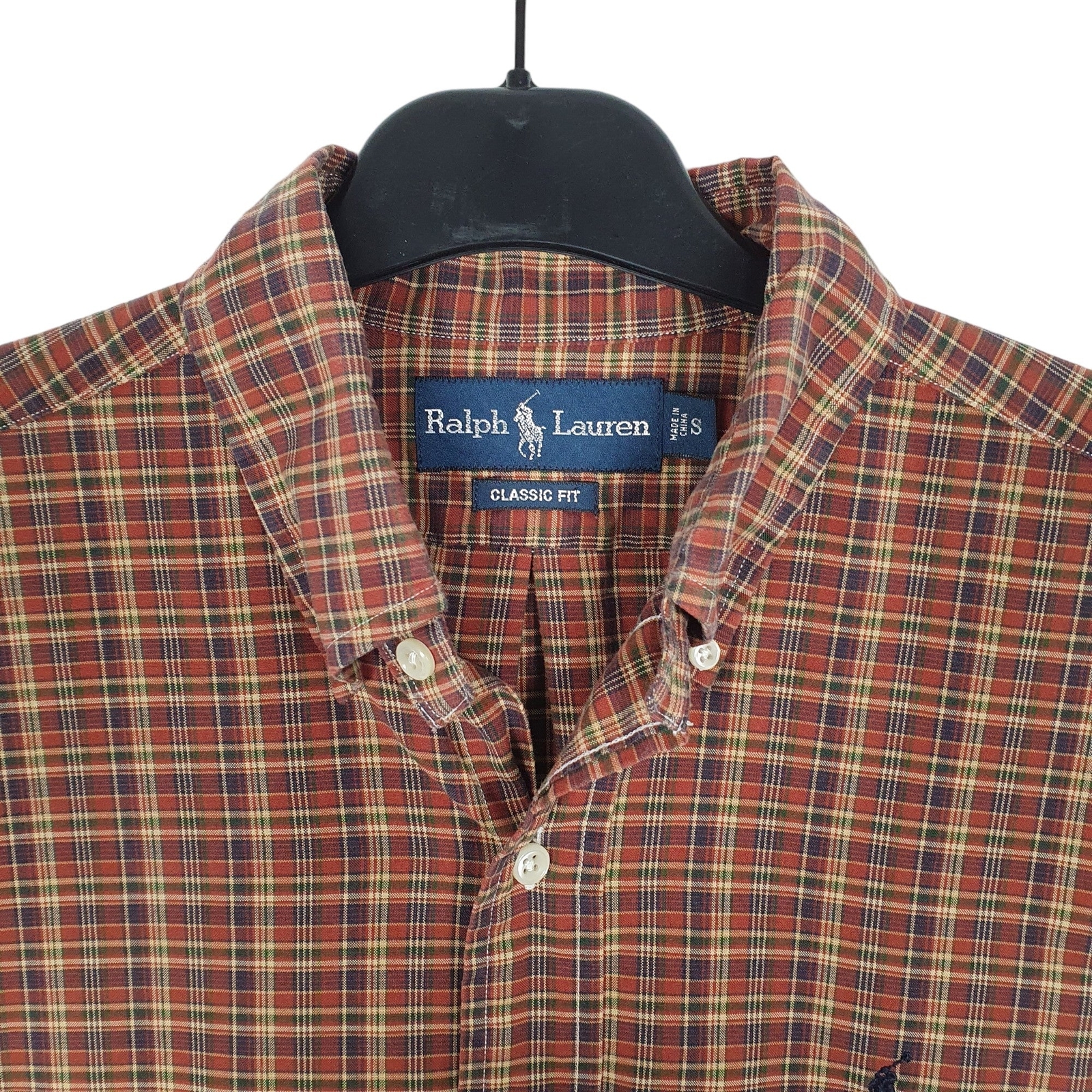 RALPH LAUREN Brown Check Shirt Classic Fit Long Sleeve Casual Cotton Mens M image 2