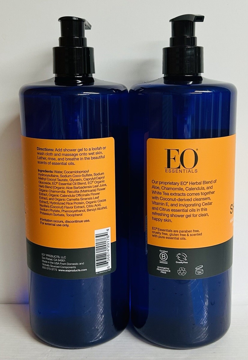 2-Pack EO Essentials ~ Cedar & Citrus Invigorating Shower Gel 32