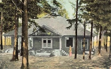The Weirs NH The auditorium Methodist Camp Grounds postcard 4.9