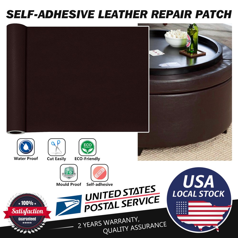 Coffee Leather Repair Kit Self-Adhesive Patch Stick Sofa Clothing Car Seat Couch