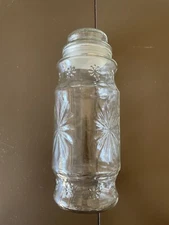 Vintage Planters Mr. Peanut Pressed Glass Canister Jar With Lid Apothecary 1980s