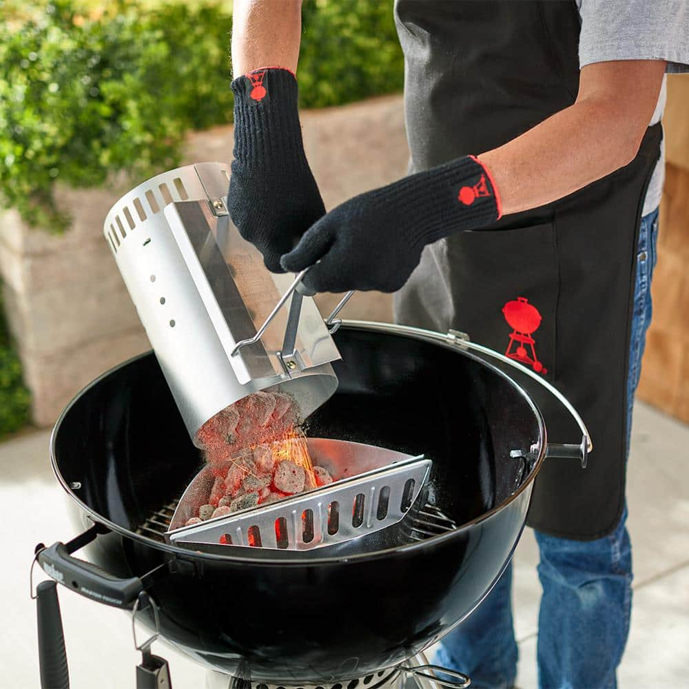 er Charcoal Starter Lighter Can Fire Grill Bin Grate Handle Steel