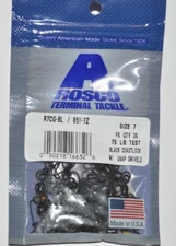 rosco terminal tackle black coastlock snap swivels size 7   75 lb   36 per pack
