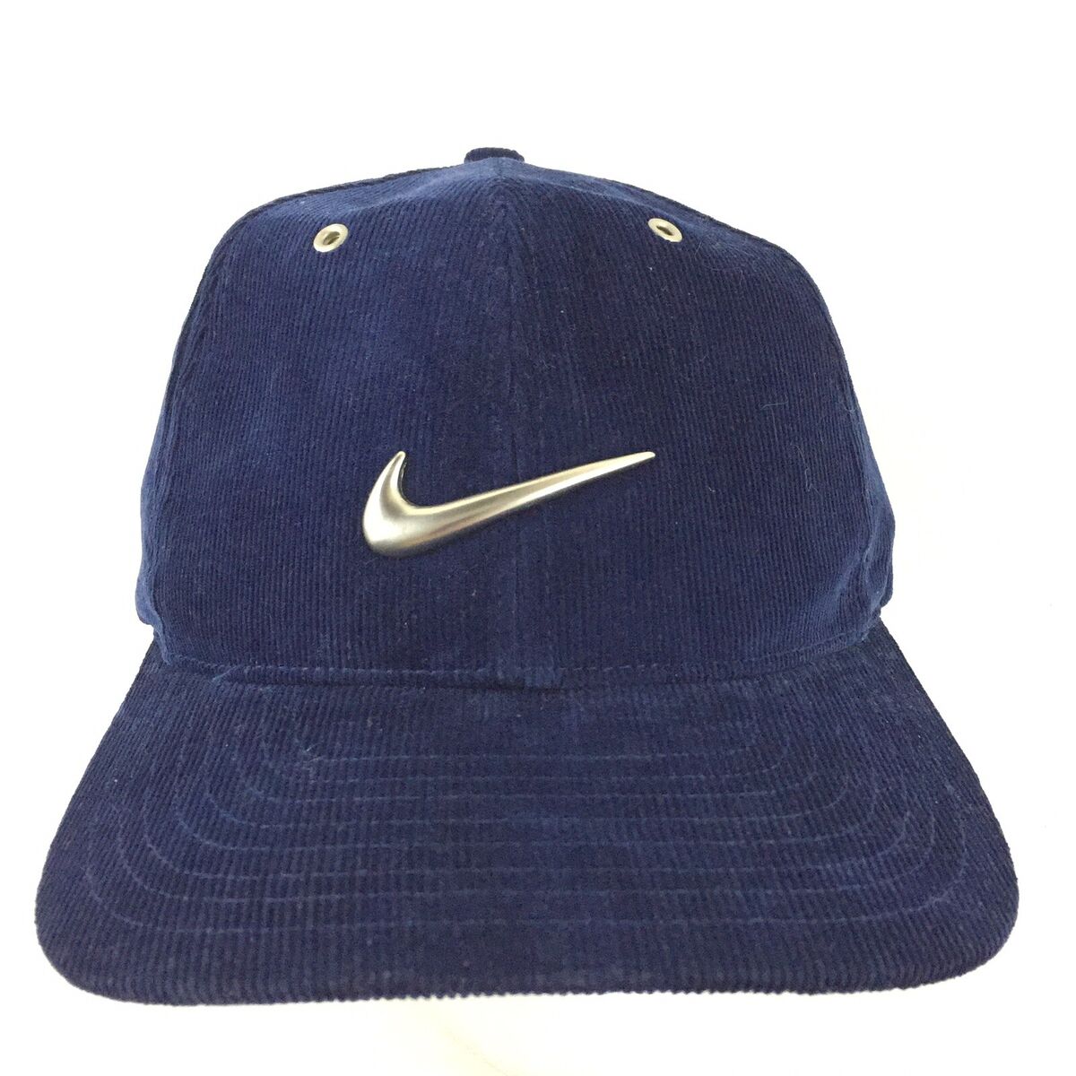 Vtg 90s Nike Metal Swoosh Logo Hat Corduroy Spell Out Rap Vtg 90s Nike Metal Swoosh Logo Hat Corduroy Spell Out Rap