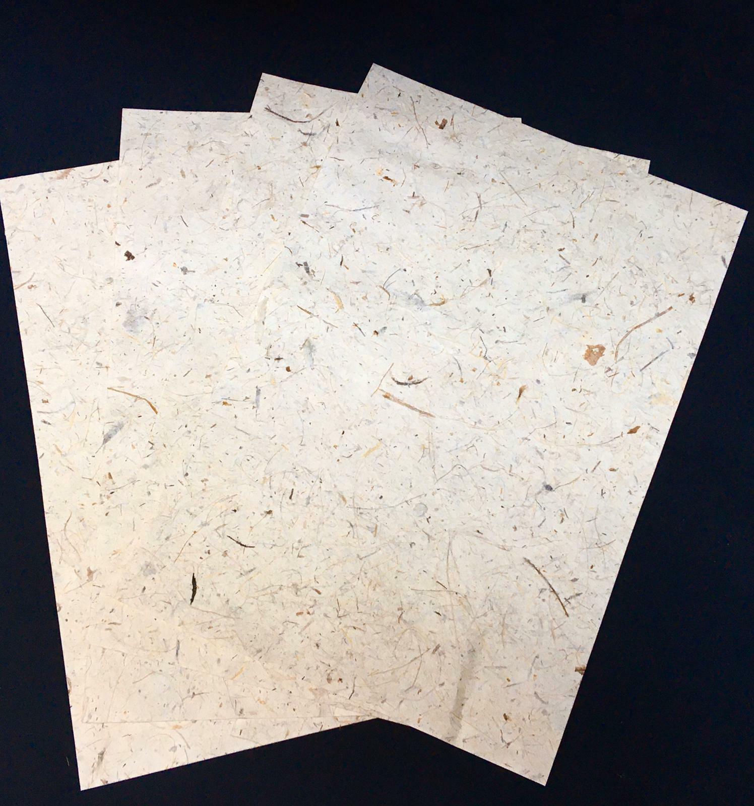 Handmade Mulberry Paper 4 sheets A4 art/craft/decoupage Light Coconut