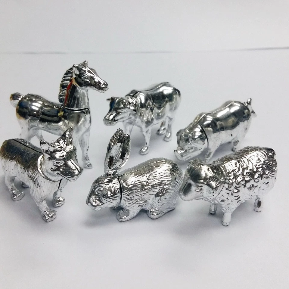 48 piezas Figura Animal Plateada 6 Estilos Niños Regalo Novedad Juego Premio Relleno Piñata Foto 3 de 4