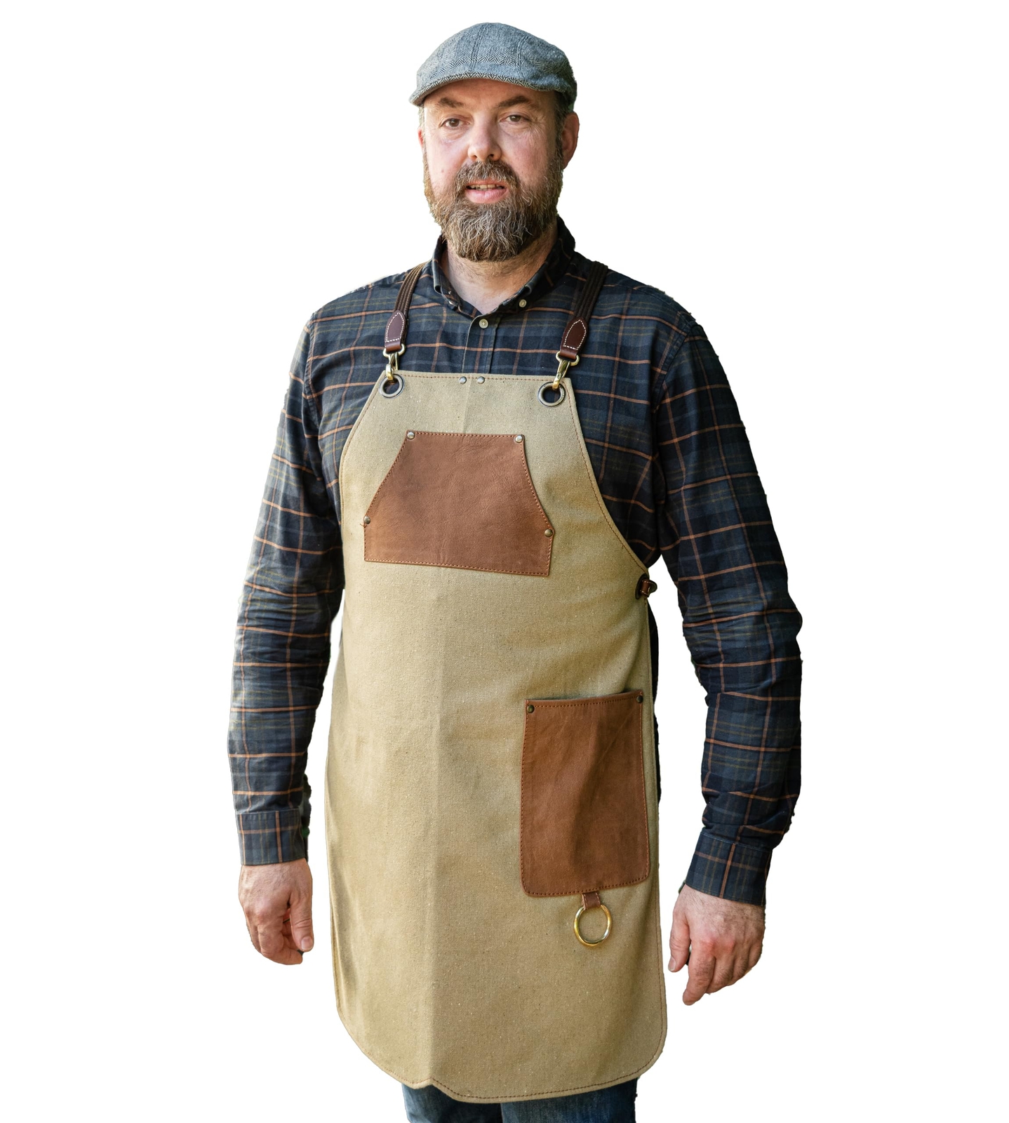 Angus Stoke Grembiule da barbecue in tela di alta qualità e vera pelle (Y4G)