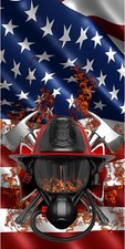 American flag firefighter fireman's helmet cornhole board game decal wraps