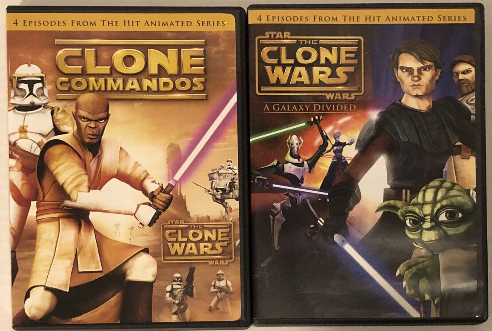 LOT 2 STAR WARS Cartoon DVD Movie Clone War Galaxy Divided Kids Playback OK  | eBay