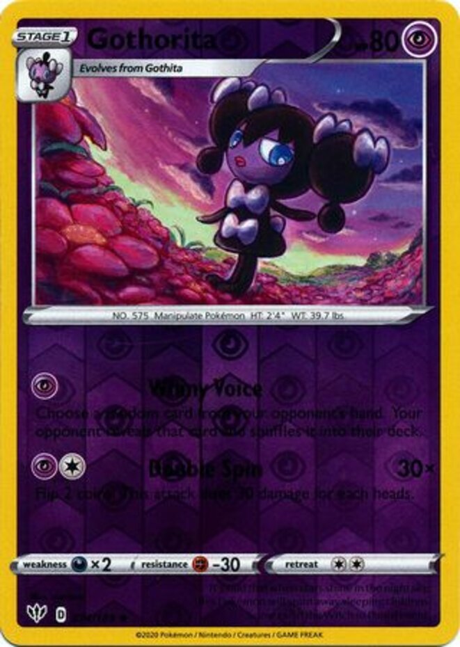 LP Pokemon Gothorita - 074/189 - Uncommon - Reverse Holo Lightly Played Darkness
