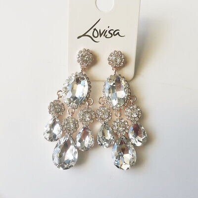 New Lovisa Glass Drop Statement Earrings Heavy Gift Fashion Women Party  Jewelry