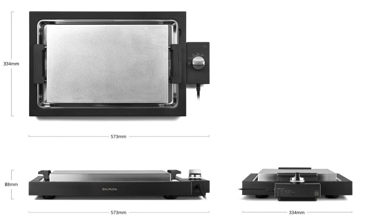 BALMUDA The Plate Pro Hot Plate Black K10A-BK AC100V Extra Thick