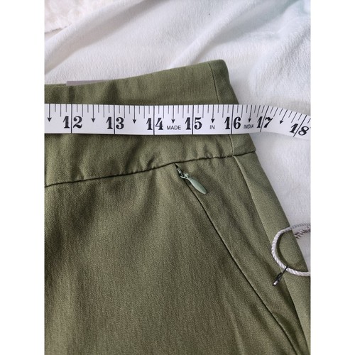 Soft Surroundings Skiny Ankle Pull on Pant olive green sz M/T pockets office nwt - Picture 9 of 11