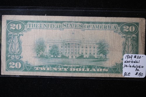 1929 $20, moneda nacional, Filadelfia, Pensilvania, venta de tienda 091012 - Imagen 2 de 2