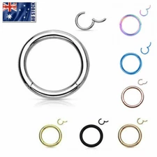 Surgical Steel Hinged Segment Hoop Ring Sleeper Lip Ear Nose Body Piercing 1PC
