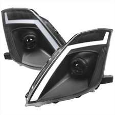 Fits Nissan 350Z 06-09 Black Projector Headlights w/LED DL Strip Sequential Turn