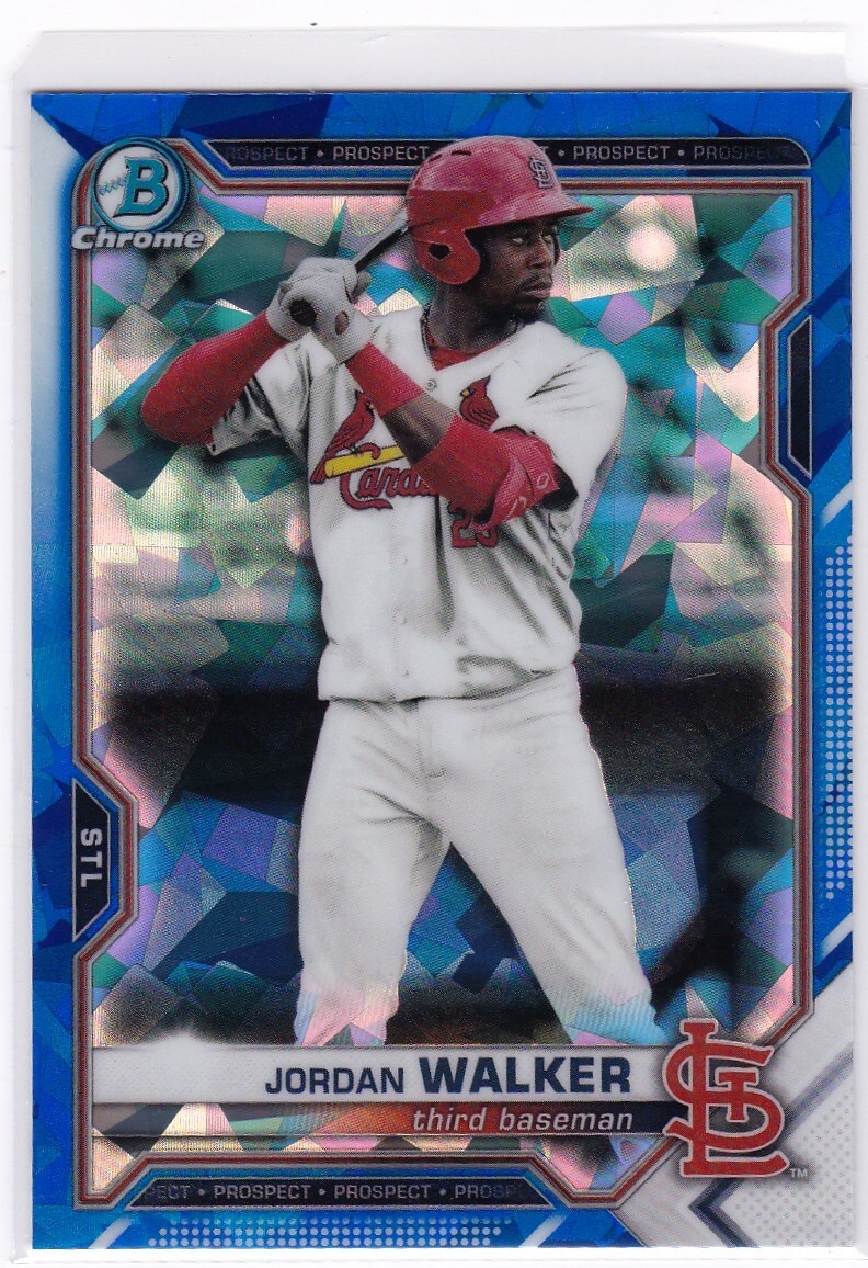Jordan Walker SAPPHIRE 2021 Bowman Draft #BDC-187 St. Louis Cardinals