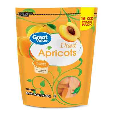 New Great Value Dried Apricots, 16 Oz Free Shipping