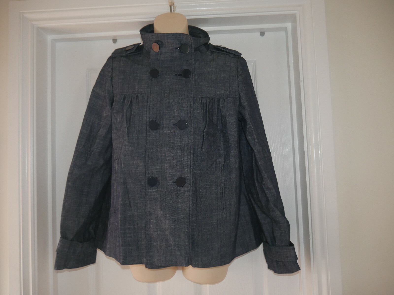 Blue Select Jacket Size 10 Ladies Double Breasted Coat Ladies Smart Versatile