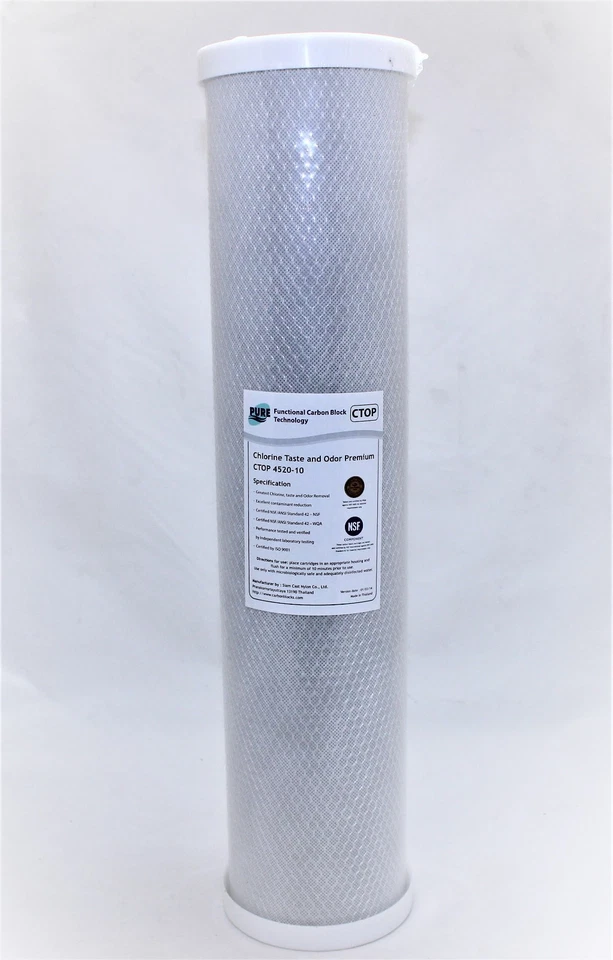 6 Pack Carbon Block Cartridge 4.5" x 20"  NSF Water Filter 10 Micron - Image 3 of 4