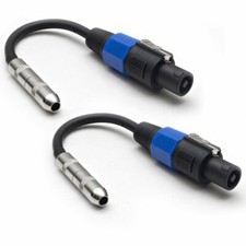Seismic Audio - 2 Pack - 1/4" TS Female to Speakon Adapter Patch Speaker Cable