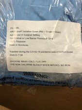 36 NEW AAMI Level1 Isolation Gown Size 2XL-3XL Polyester WASHABLE Blue XX XXXL