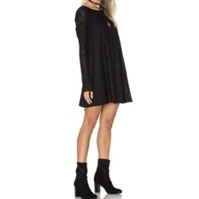 NWT Show Me Your MuMu Women’s Lace Tyler Tunic Mini Dress Black Size Small